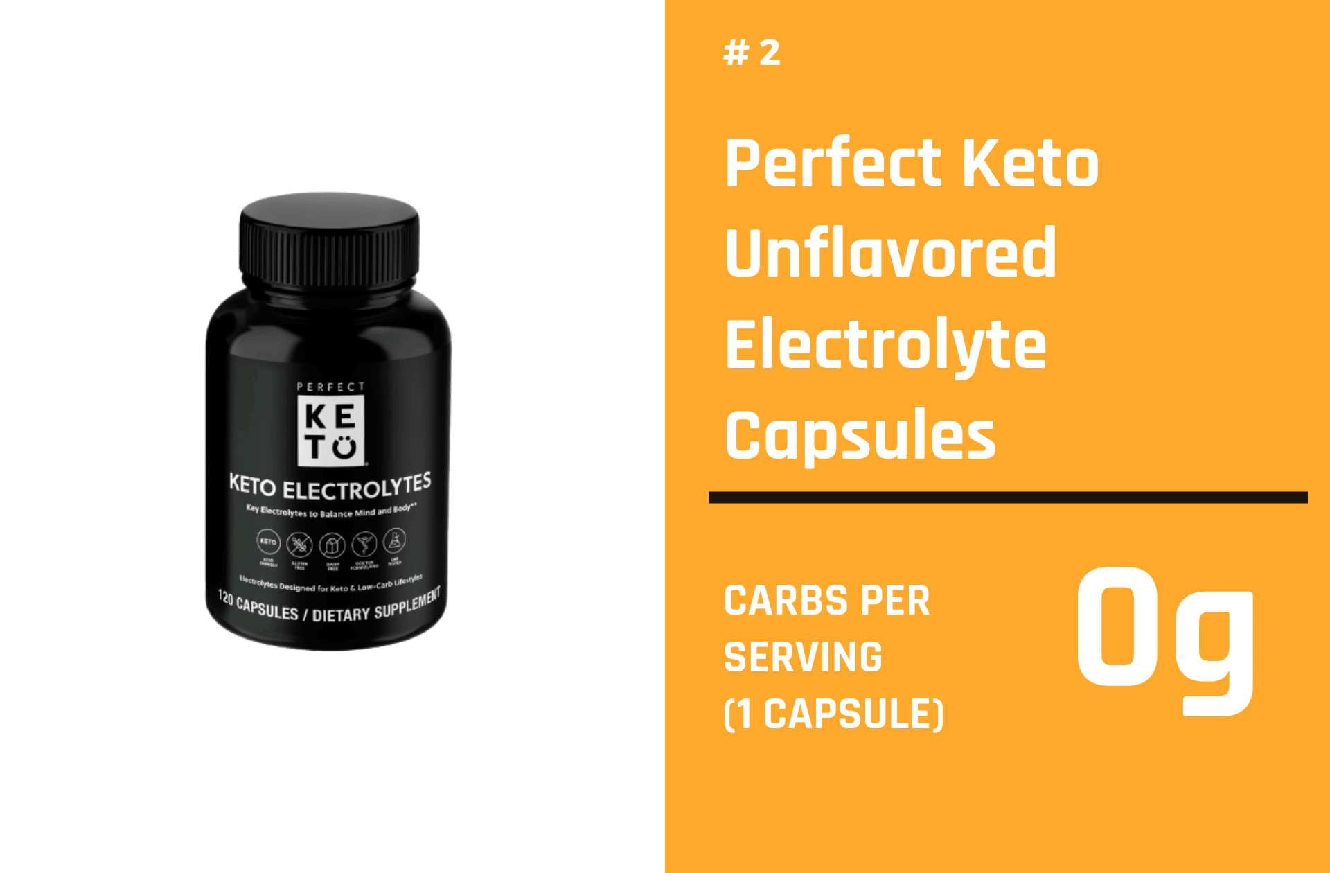 Perfect Keto Unflavored Electrolyte Capsules