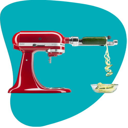 7-Blade Spiralizer Plus Mixer Attachment with Peel, Core, and Slice