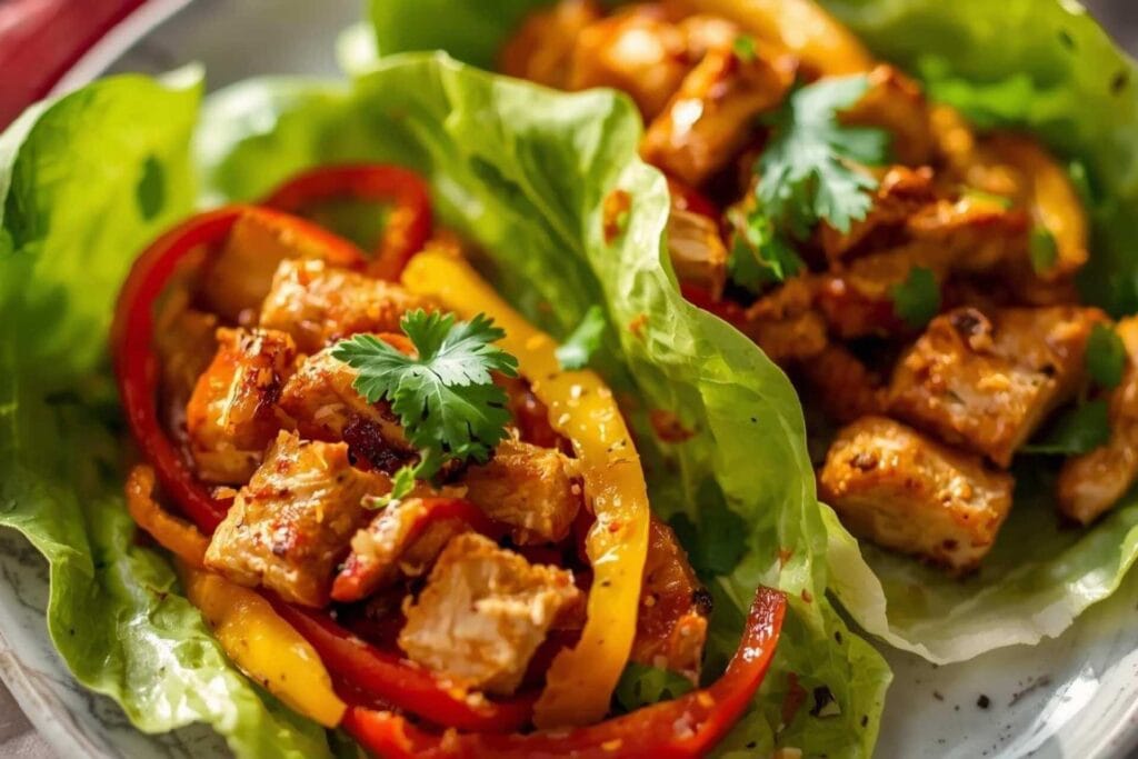 Low-Carb Chicken Fajita Lettuce Wraps