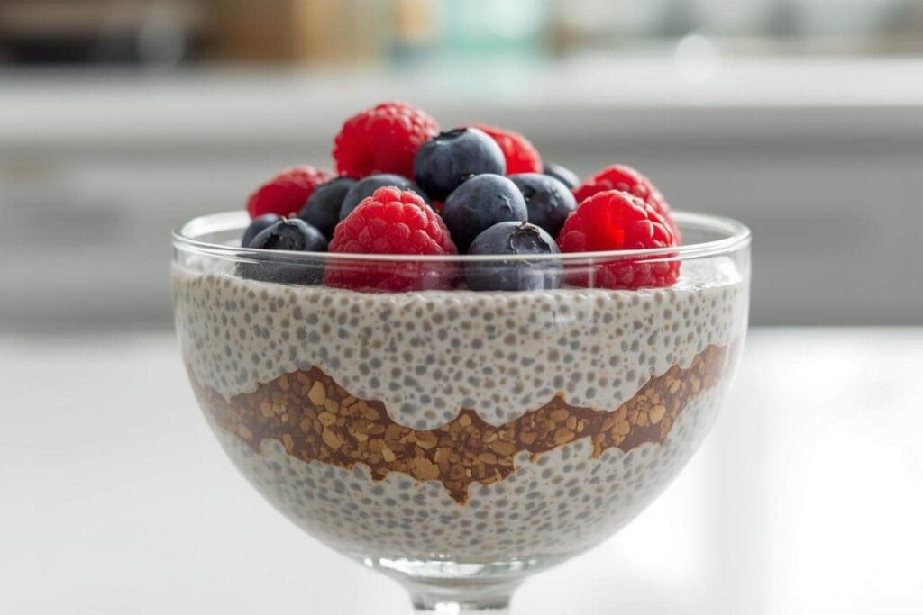 Low-Carb Chia Pudding with Berries