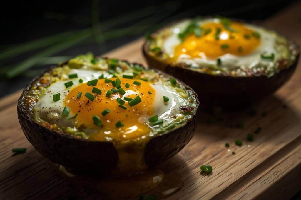 Baked avocado eggs