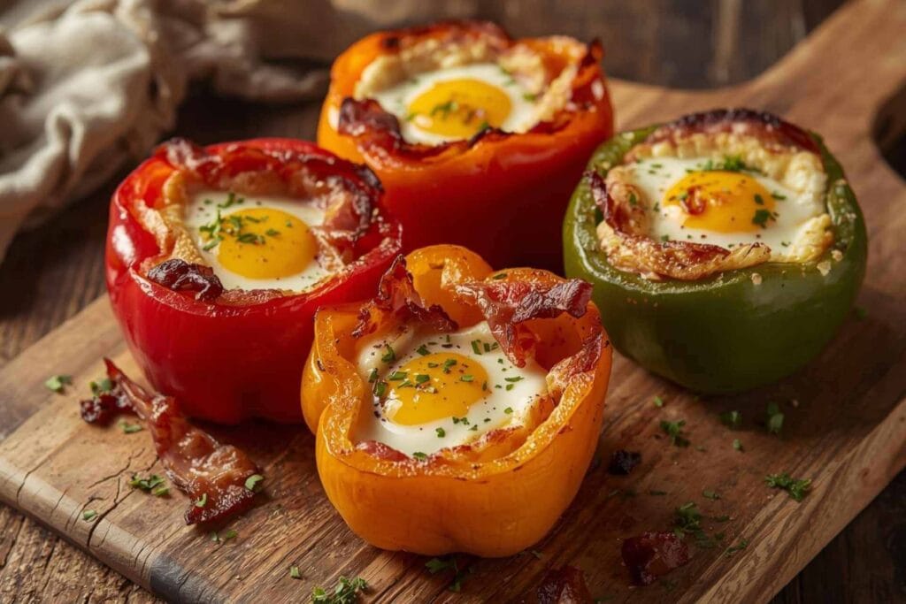 Bacon Egg–Stuffed Bell Peppers