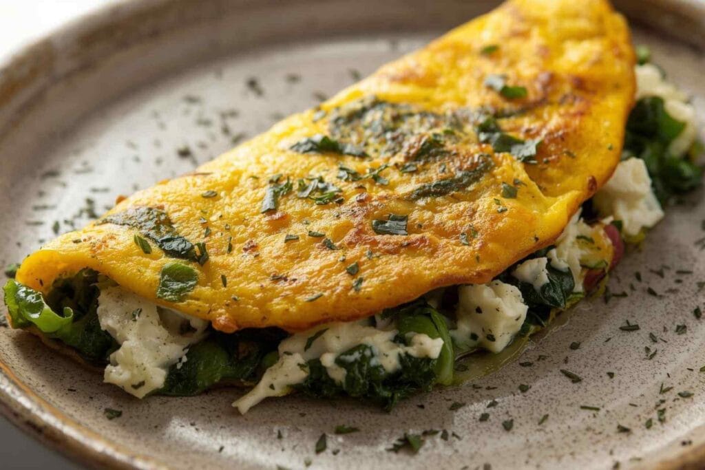 Spinach and goat cheese omelet