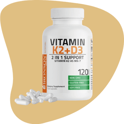 Bronson Vitamin K2 (MK7) with D3 Supplement