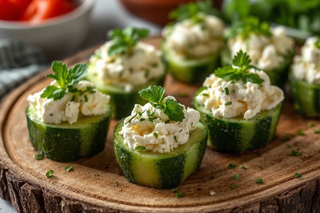 Cottage Cheese & Cucumber Boats
