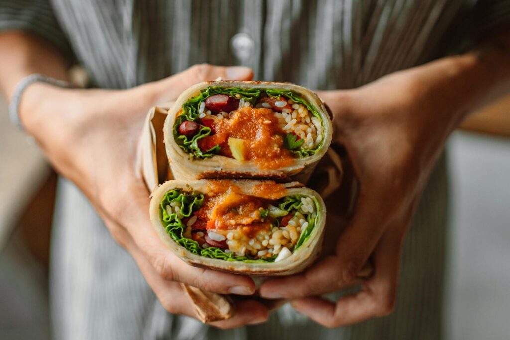easy low-carb lunches for meal prep — chicken Caesar wrap