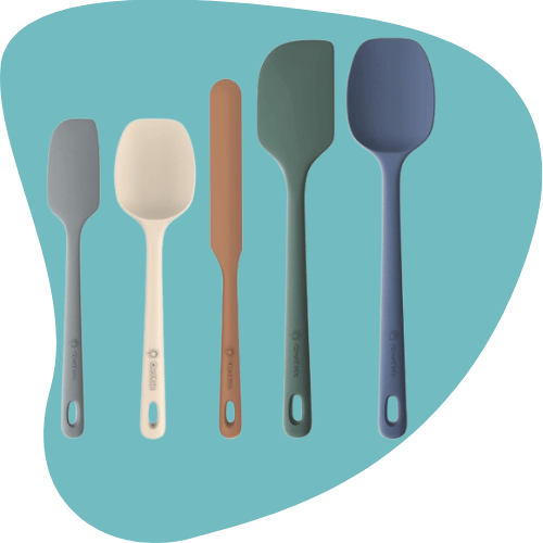 5-Piece Silicone Spatula Set — Food-Grade, Ergonomic Handles, Heat-Resistant up to 600°F