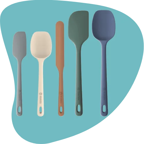 5-Piece Silicone Spatula Set — Food-Grade, Ergonomic Handles, Heat-Resistant up to 600°F