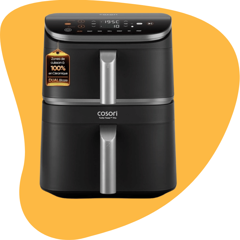 COSORI Turbo Tower Pro — 10.8 L Dual-Drawer Air Fryer (Stacked Design, 3-Level Cooking, TurboBlaze)