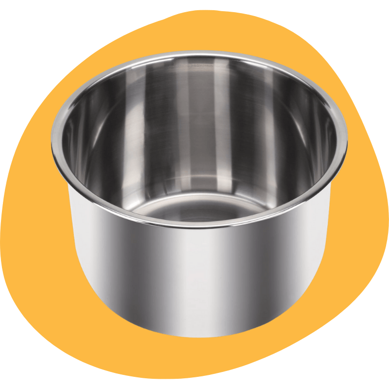 Instant Pot 6-Quart Stainless Steel Inner Cooking Pot — Polished Surface & Tri-Ply Bottom