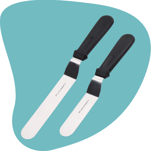 Angled Icing Spatula Set — 2-Piece Stainless Steel Offset Cake Spatulas
