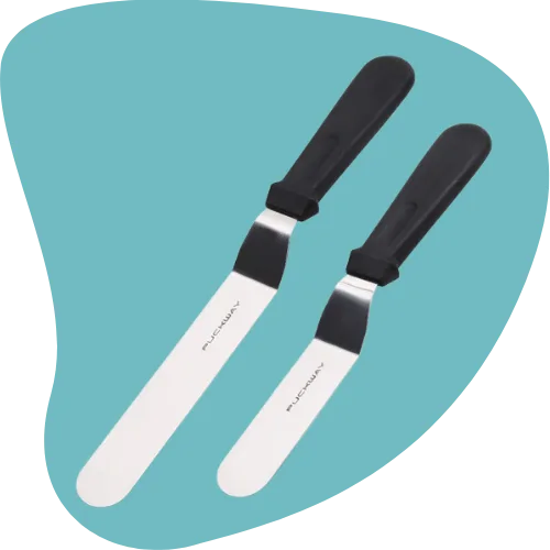 Angled Icing Spatula Set — 2-Piece Stainless Steel Offset Cake Spatulas