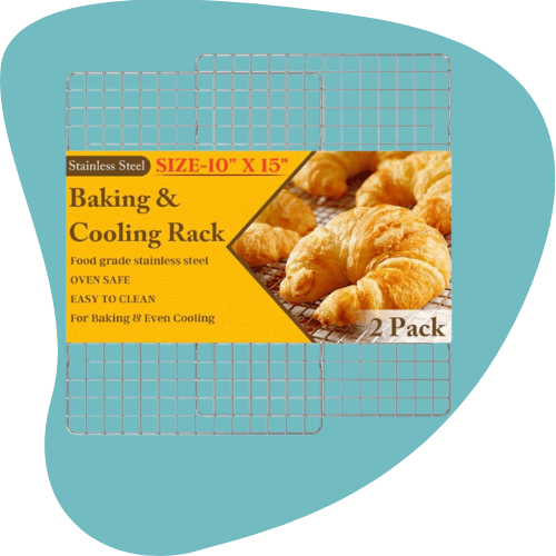 2-Pack Cooling Racks — Heavy-Duty Stainless Steel, 10" × 15" (Fits Jelly-Roll / Half-Sheet Pan)