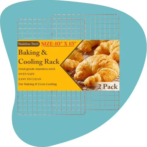 2-Pack Cooling Racks — Heavy-Duty Stainless Steel, 10" × 15" (Fits Jelly-Roll / Half-Sheet Pan)