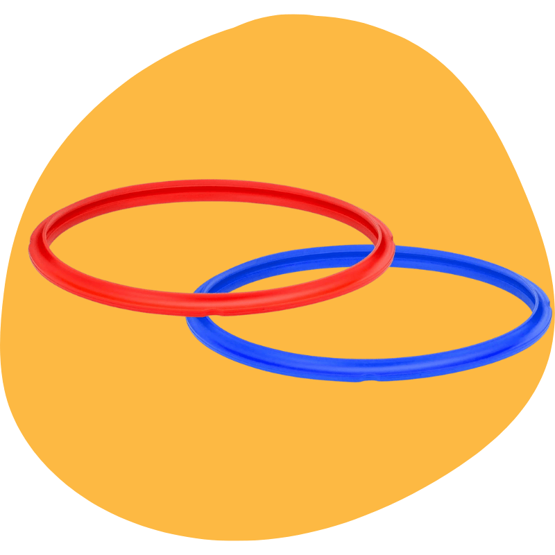 Instant Pot 2-Pack Color Sealing Rings — Food-Grade Silicone Inner Pot Gaskets (Red & Blue)
