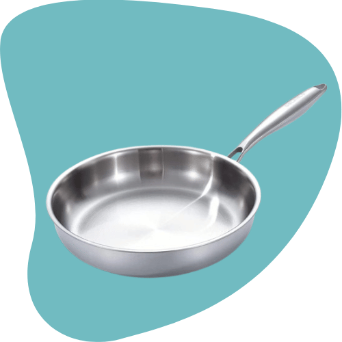 DELARLO Tri-Ply Stainless Steel Frying Pan — 12.5" | Induction Compatible | Oven-Safe | Fast & Even Heat