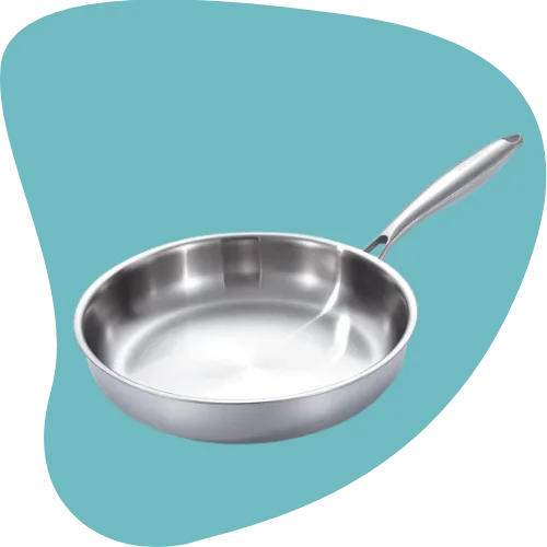 DELARLO Tri-Ply Stainless Steel Frying Pan — 12.5" | Induction Compatible | Oven-Safe | Fast & Even Heat