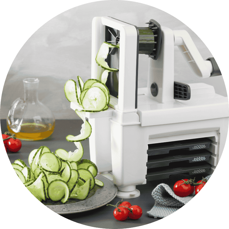 Handheld or tabletop spiralizer
