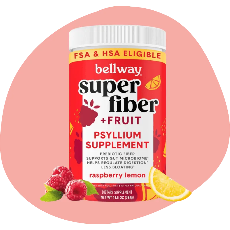 Bellway Super Fiber Powder + Fruit — Sugar-Free Organic Psyllium Husk (Raspberry Lemon)