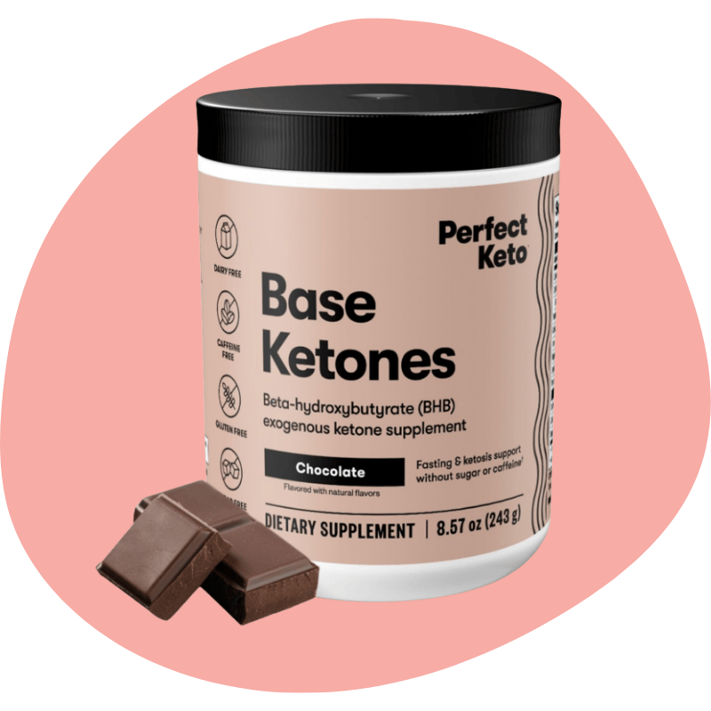 Perfect Keto Exogenous Ketones Powder — BHB Salts for Ketosis & Fasting (Chocolate, Caffeine-Free)