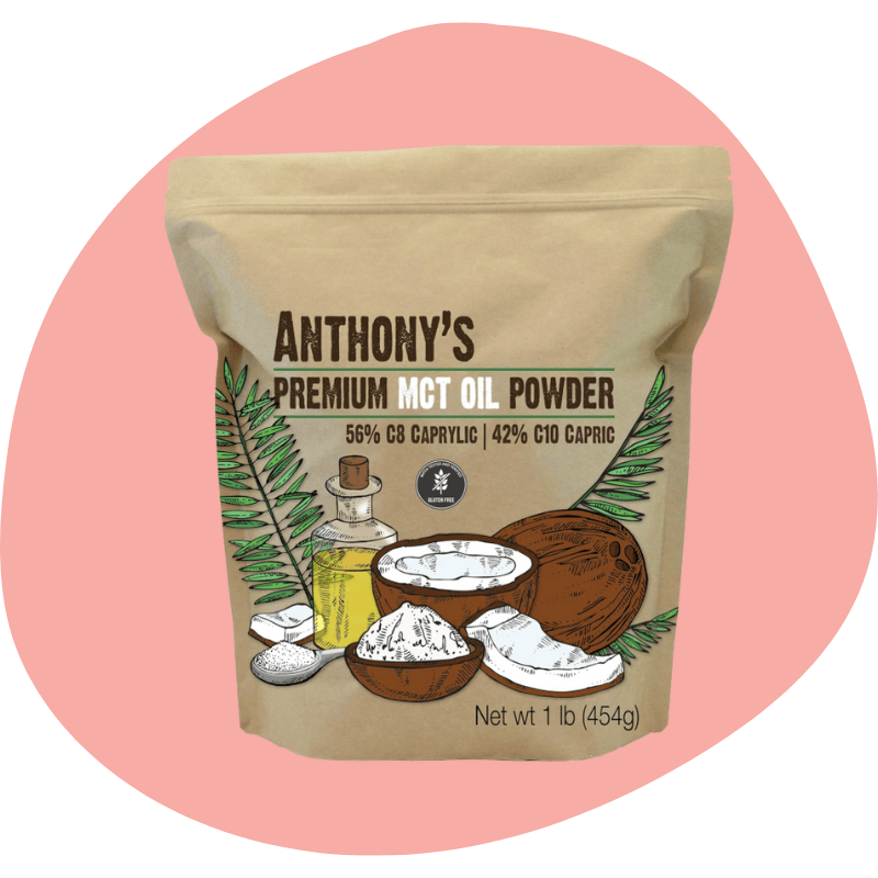 Anthony's Premium MCT Oil Powder — 1 lb | 56% C8 (Caprylic) • 42% C10 (Capric) | Gluten-Free • Non-GMO • Keto & Vegan Friendly
