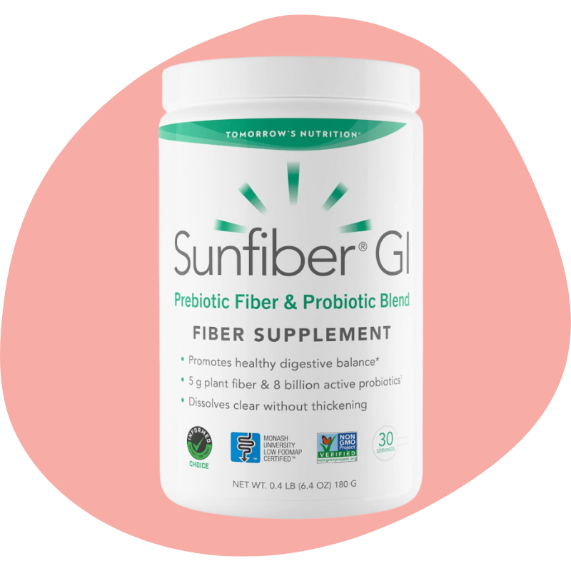 Tomorrow’s Nutrition — Sunfiber GI Prebiotic + Probiotics Powder — 5 g Prebiotic & 8 Billion CFU (30-Day)