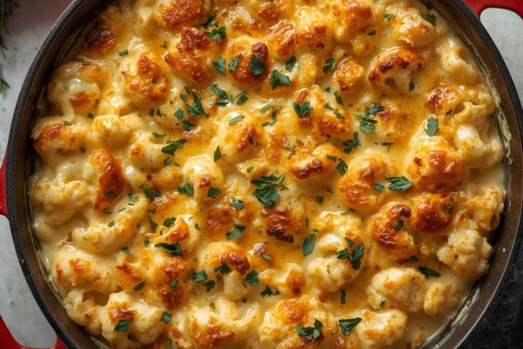 Cheesy Cauliflower “Mac” & Cheese (one-pan)