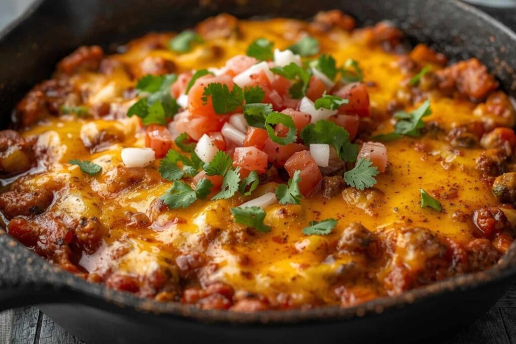 Cheesy Ground Beef Taco Skillet