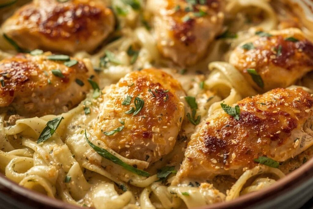 Creamy Chicken Casserole with Zucchini Noodles