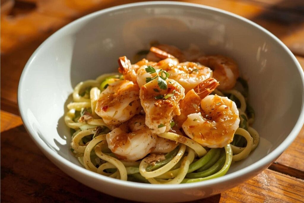 Creamy Tuscan Garlic Shrimp with Zoodles