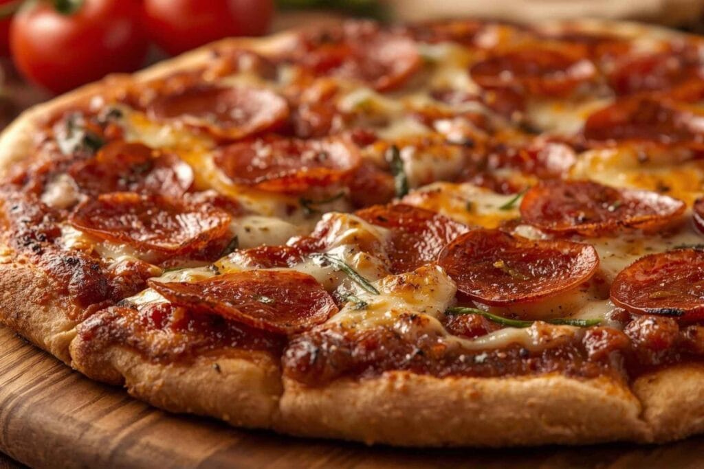 Pepperoni “Meatza” (meat crust pizza)