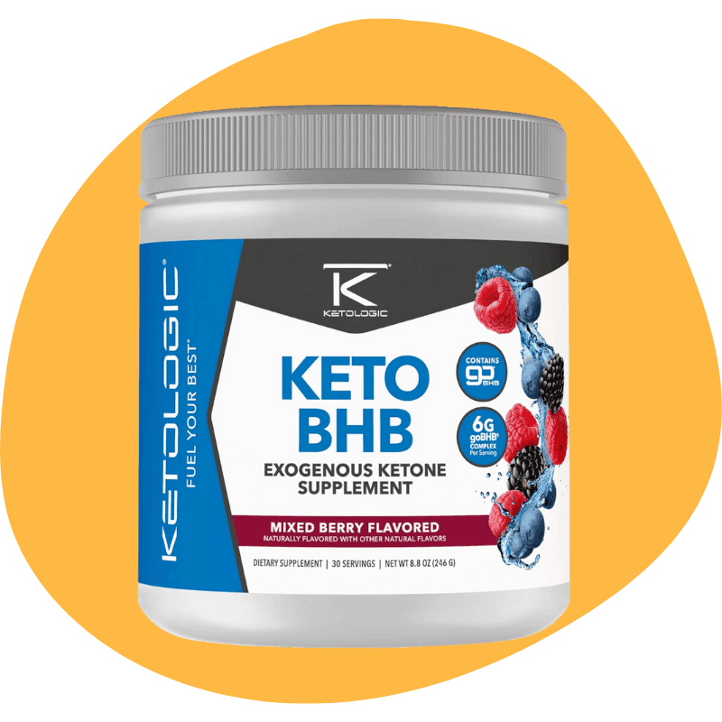 Ketologic Keto BHB (Mixed Berry Flavor) 30 Servings - Exogenous Ketone Supplement with goBHB, Beta-Hydroxybutyrate Salts