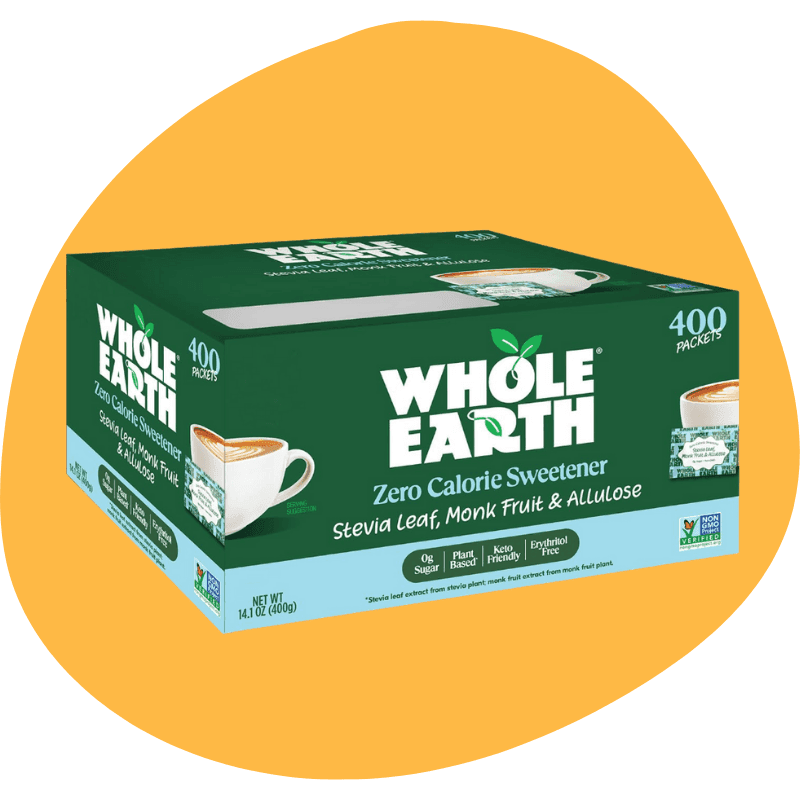 Whole Earth Zero Calorie Stevia, Monk Fruit & Allulose Sweetener Packets, Zero Calorie Sugar Substitute, Keto-Friendly, Non-GMO, No Erythritol, Erythritol-Free, Pouch, 400 Count