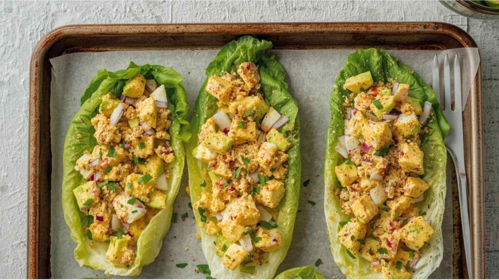Avocado & Egg Salad Lettuce Boats