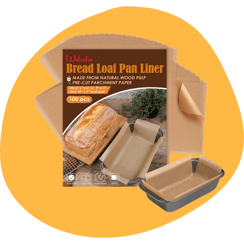 Webake Unbleached Parchment Paper Loaf Pan Liners