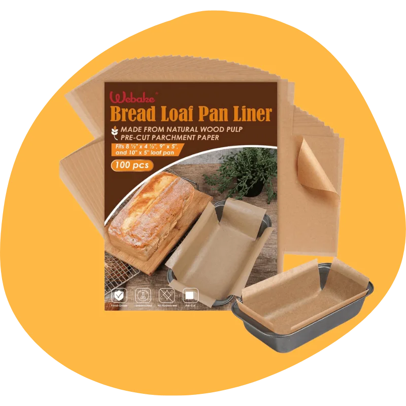 Webake Unbleached Parchment Paper Loaf Pan Liners