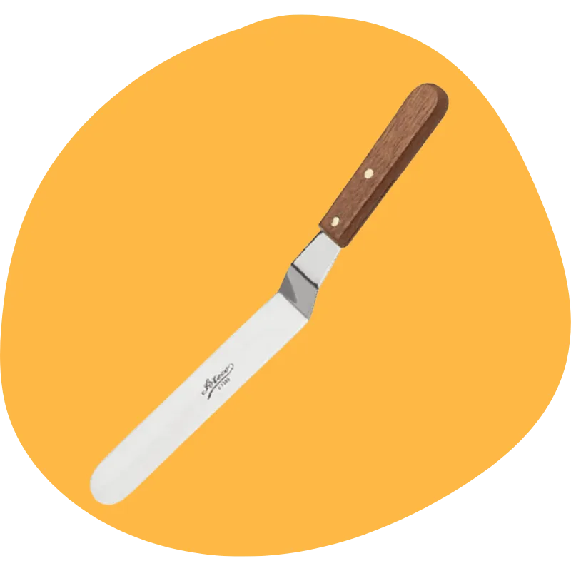 Ateco Offset Spatula — 9.75" Stainless Steel Blade, Wood Handle