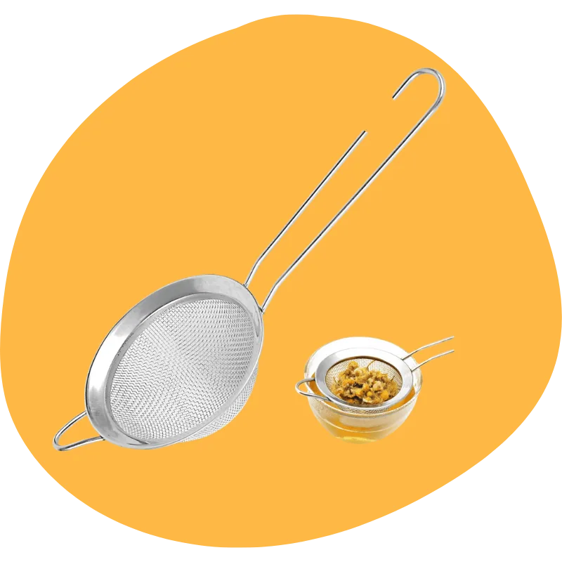 Fine Mesh Stainless Steel Strainer — (Silver)