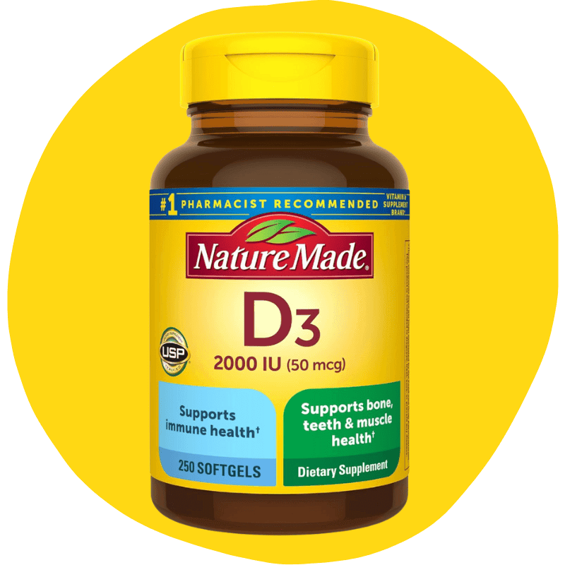 Nature Made Vitamin D3 — 2,000 IU (50 mcg), 250 Softgels (250-day supply)