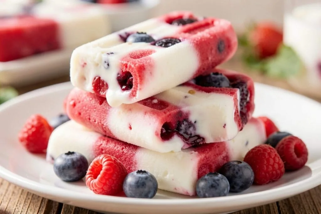 Greek Yogurt Berry Popsicles