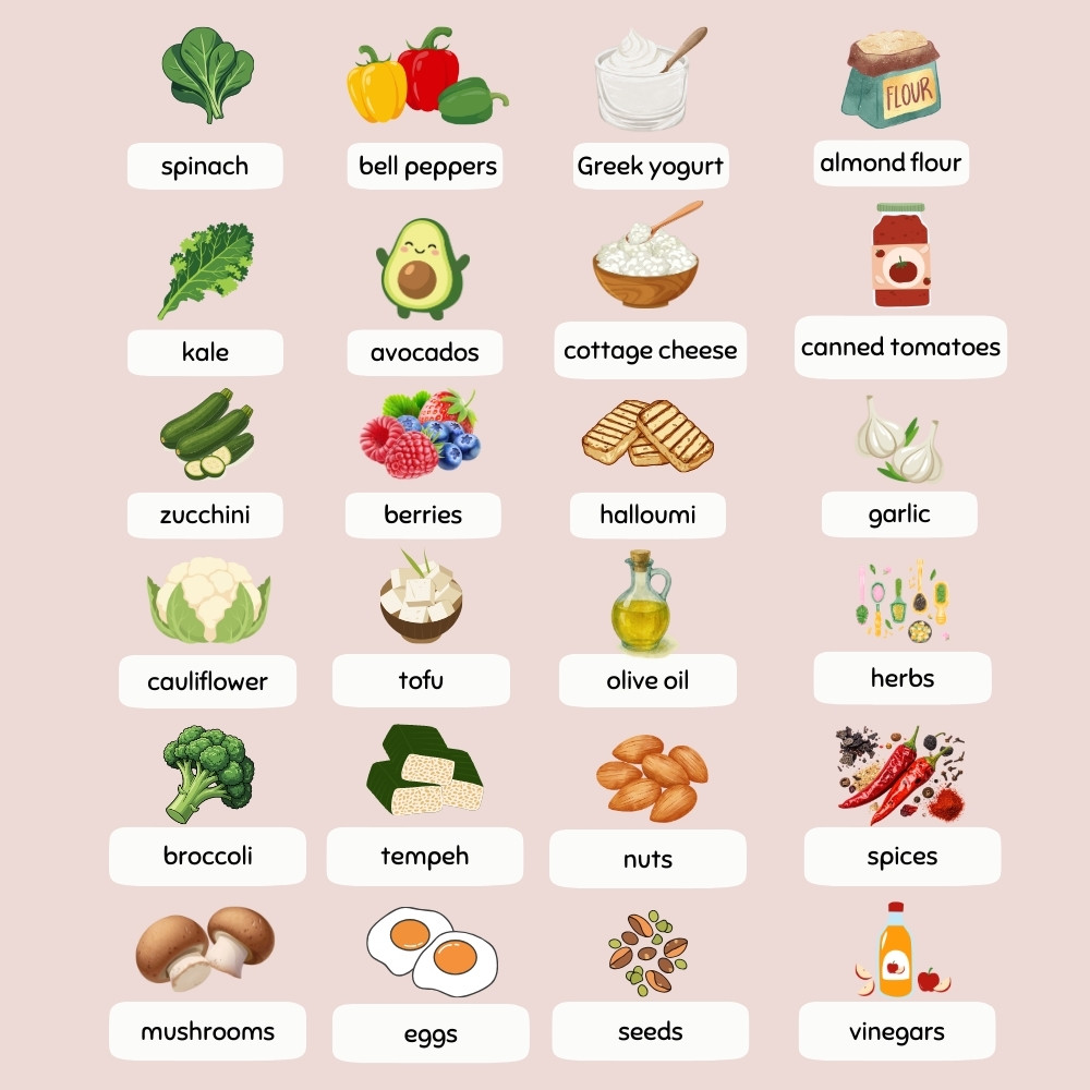 Low carb vegetarian shopping list
