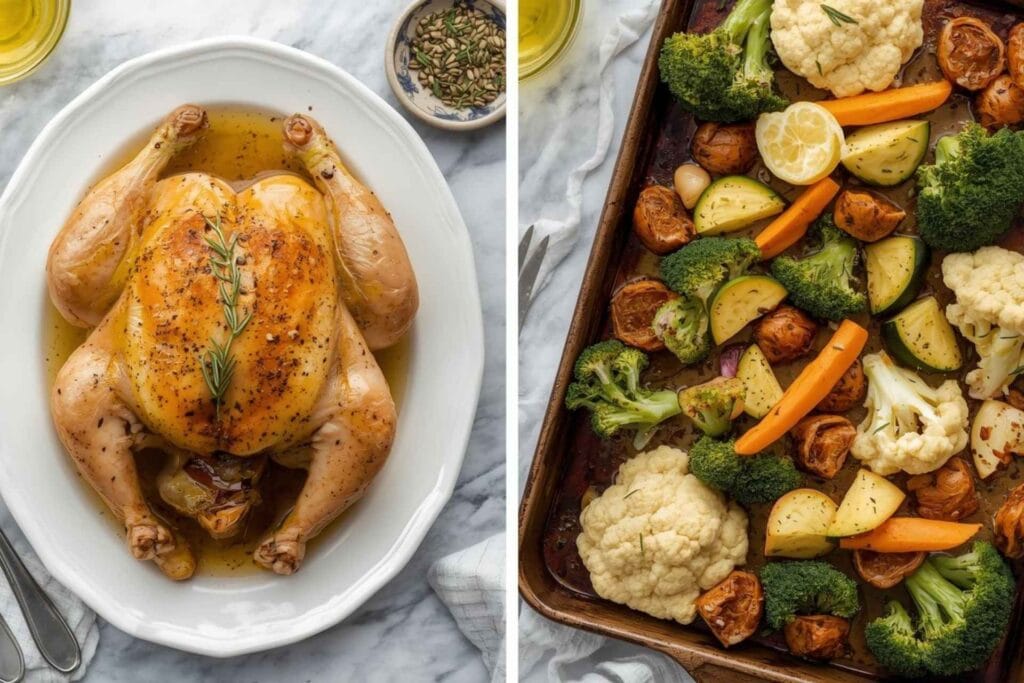 Roast Whole Chicken + Roast Veg Tray