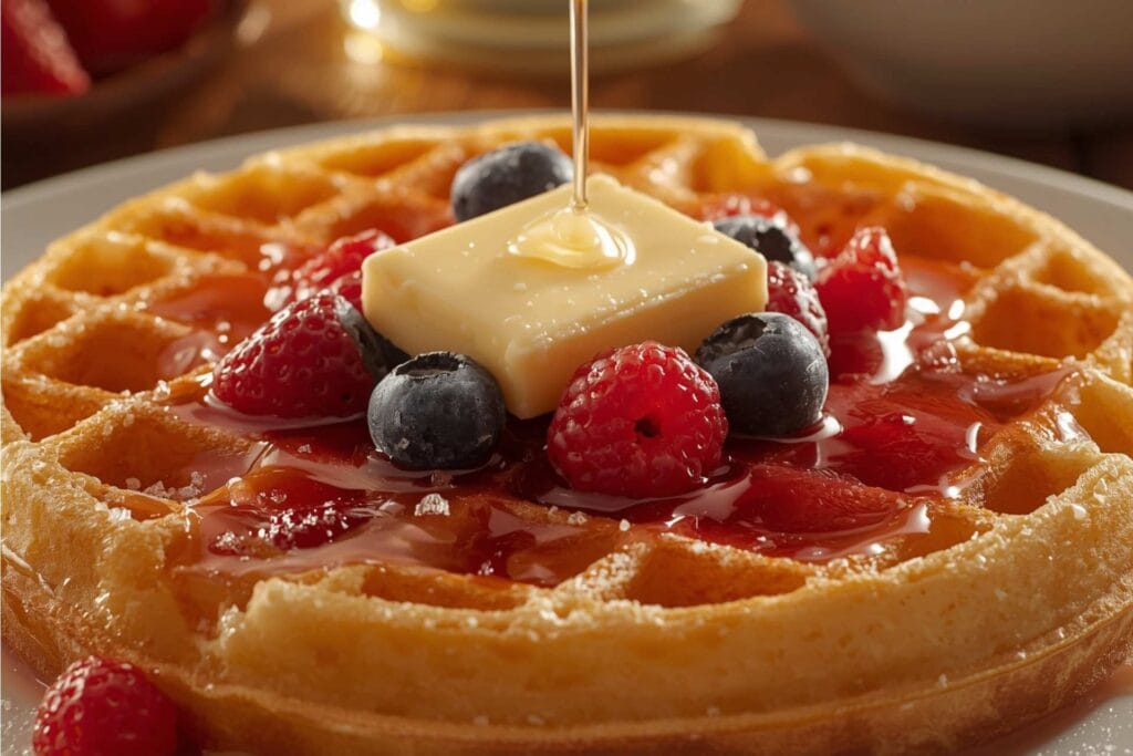 Chaffles with butter and sugar-free topping