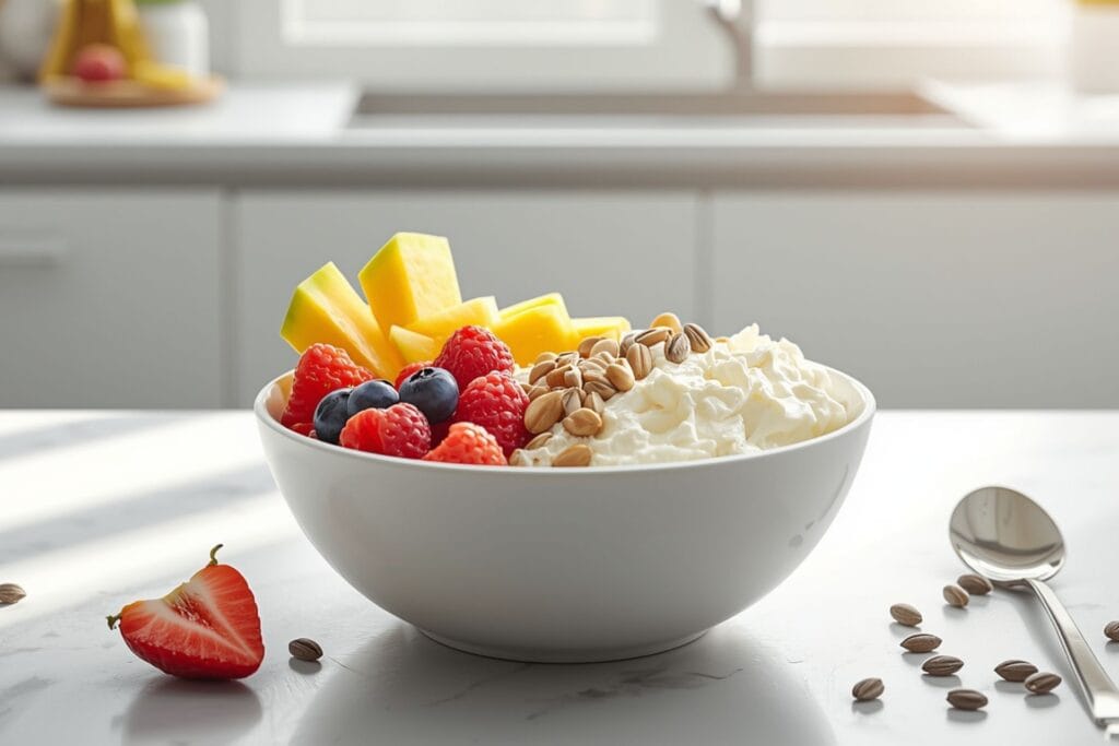 Cottage cheese breakfast bowl