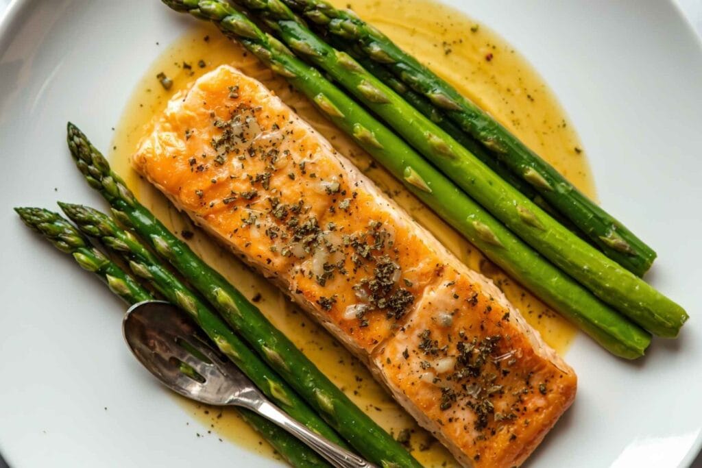 Garlic Butter Salmon with Asparagus