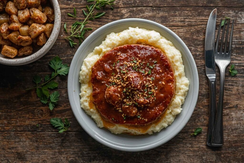 Keto Meatloaf with Cauliflower Mash