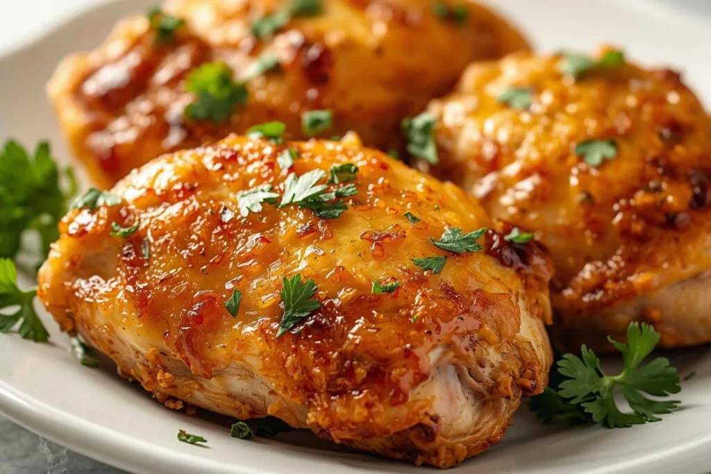 Keto Air Fryer Garlic Butter Chicken Thighs