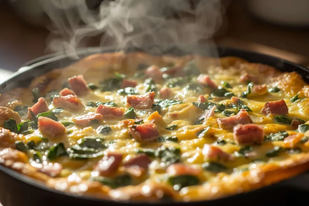 Keto Breakfast Casserole with Ham and Spinach