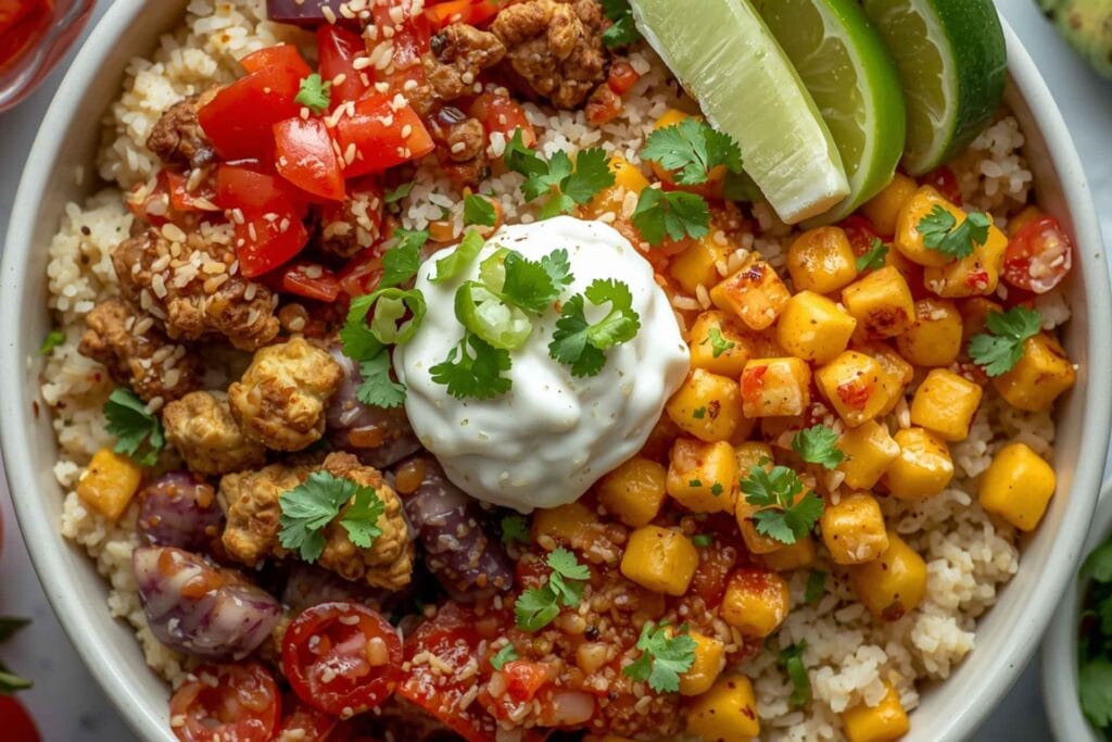 Keto Taco Bowl with Cauliflower Rice