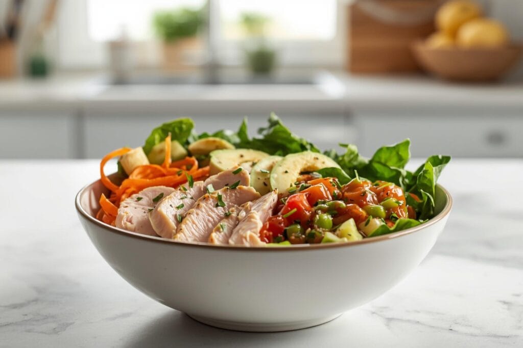 Leftover Chicken Keto Lunch Bowl